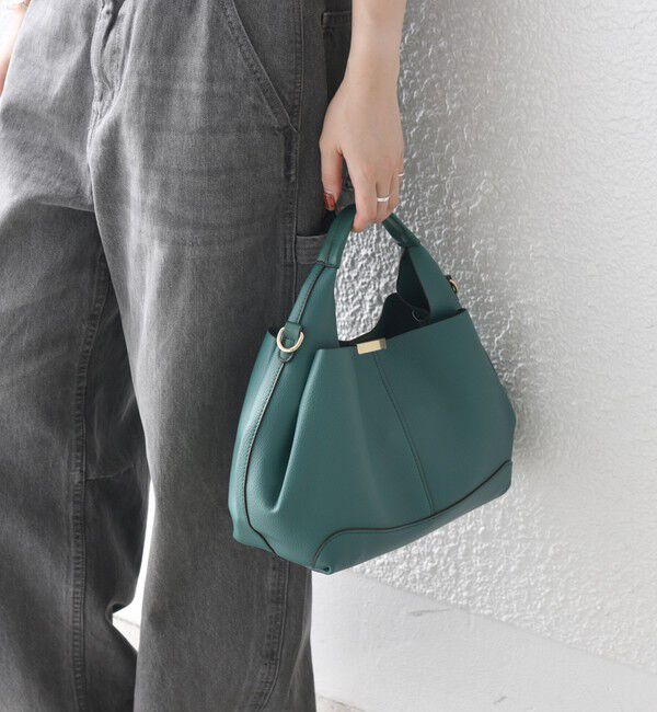 SHIPS any「《一部追加予約》SHIPS any: ゴールド プレート ワンハンドル 2WAY バッグ」|ショルダー・メッセンジャー|グリーン