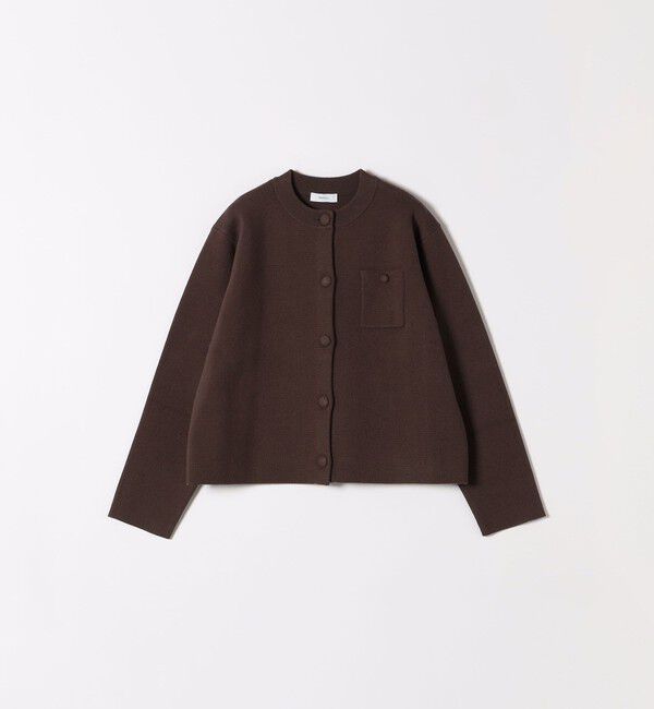 SHIPS any「SHIPS any: ミラノリブ ノーカラー ニット ジャケット カーディガン」|カーディガン|