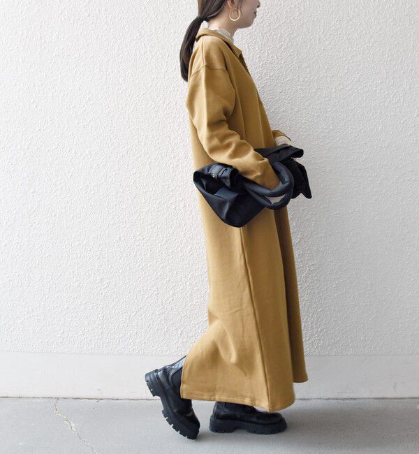 SHIPS any「SHIPS any:〈洗濯機可能〉USA コットン 裏起毛 ハーフジップ ワンピース」|ワンピース|