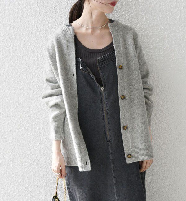 SHIPS any「SHIPS any:〈手洗い可能〉AQUA カシミヤ ミックス スキッパー カーディガン」|カーディガン|