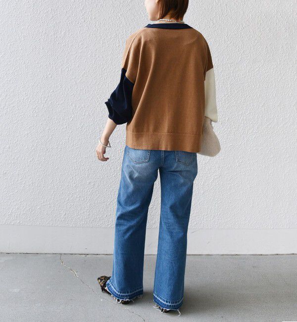 SHIPS for women「【WEB限定】〈手洗い可能〉配色 ポケット カーディガン」|カーディガン|