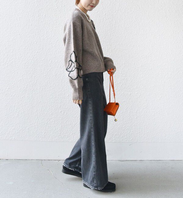 SHIPS for women「【WEB限定】〈手洗い可能〉ジャカード フラワー ニット プルオーバー」|ニット・セーター|