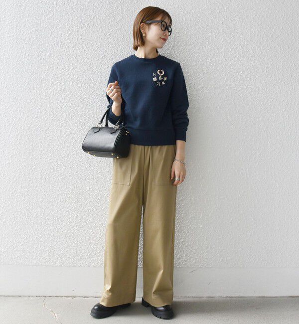 SHIPS any「SHIPS any:〈手洗い可能〉裏起毛 ビジュー クルーネック コンパクト プルオーバー」|スウェット・ジャージ|