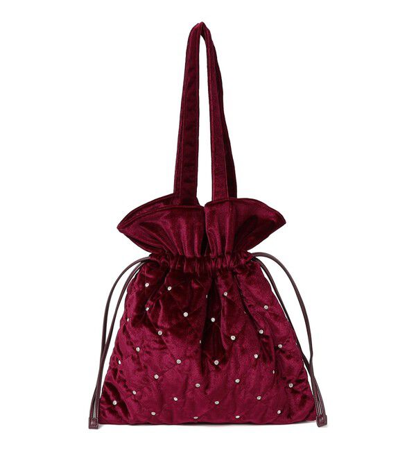 SHIPS any「SHIPS any: ビジュー ポリエステル ベロア キルティング ドロスト トートバッグ」|トートバッグ|