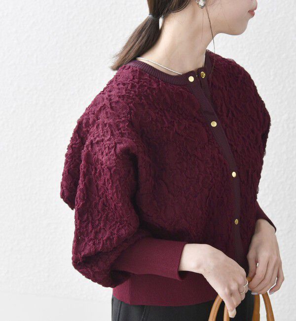 SHIPS any「《一部追加予約》SHIPS any:〈手洗い可能〉ジャカード バンピー コンパクト カーディガン」|カーディガン|