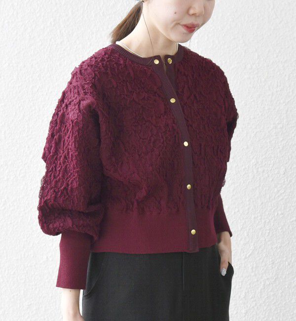 SHIPS any「《一部追加予約》SHIPS any:〈手洗い可能〉ジャカード バンピー コンパクト カーディガン」|カーディガン|