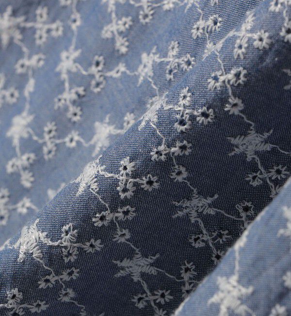 SHIPS any「SHIPS any:〈洗濯機可能〉エンブロイダリー シャンブレー レースアップ ワンピース」|ワンピース|