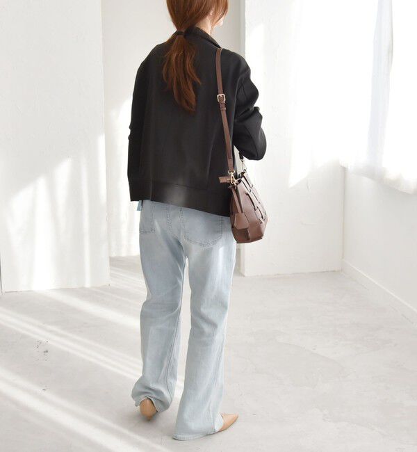 quaranciel「quaranciel: ダブル サテン スタンドカラー ブルゾン コート」|ブルゾン・スタジャン|