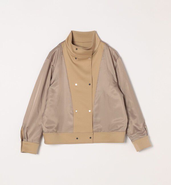 quaranciel「quaranciel: ダブル サテン スタンドカラー ブルゾン コート」|ブルゾン・スタジャン|