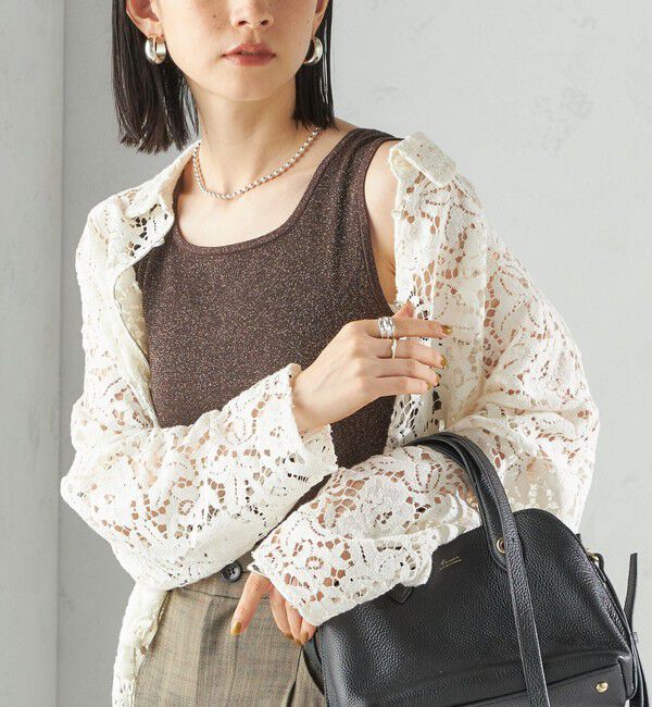 SHIPS for women「〈洗濯機可能〉2WAY ラメ タンクトップ」|タンクトップ|ブラウン