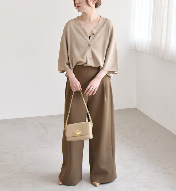 quaranciel「quaranciel:〈手洗い可能〉シアー ラメ ドルマン リブ ニット カーディガン」|カーディガン|