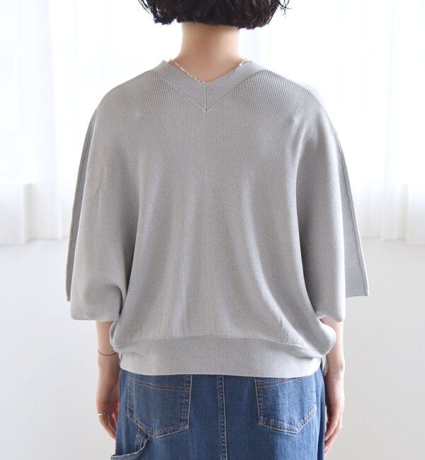 quaranciel「quaranciel:〈手洗い可能〉シアー ラメ ドルマン リブ ニット カーディガン」|カーディガン|