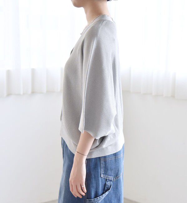 quaranciel「quaranciel:〈手洗い可能〉シアー ラメ ドルマン リブ ニット カーディガン」|カーディガン|