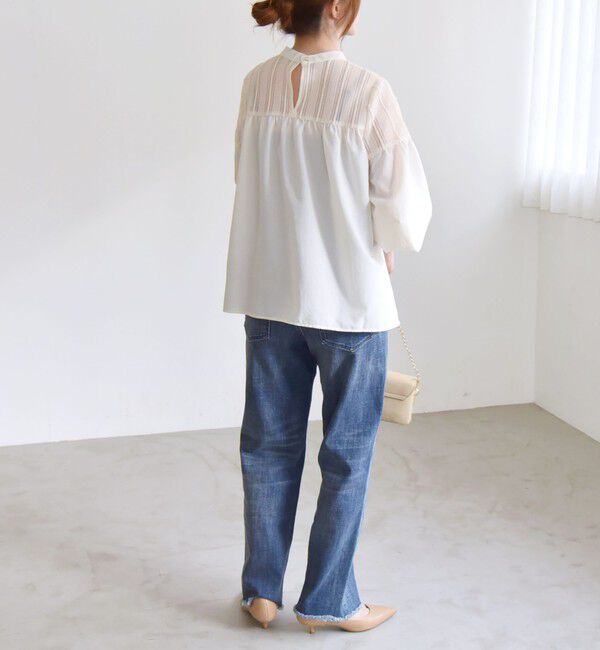 quaranciel「quaranciel:〈手洗い可能〉ラッセル レース フィブリル ブラウス」|シャツ・ブラウス|