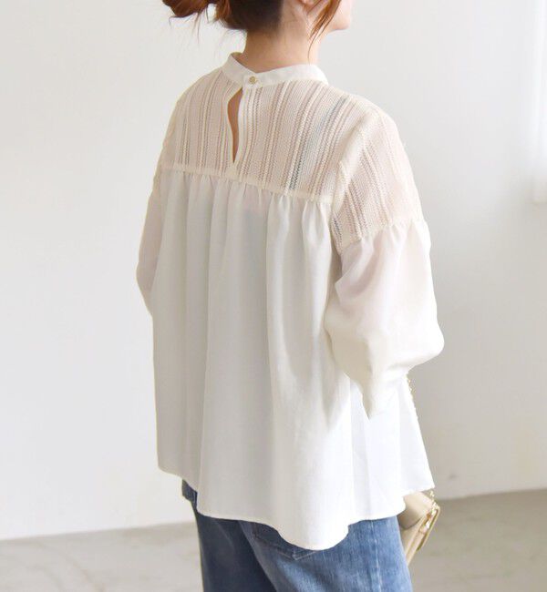 quaranciel「quaranciel:〈手洗い可能〉ラッセル レース フィブリル ブラウス」|シャツ・ブラウス|