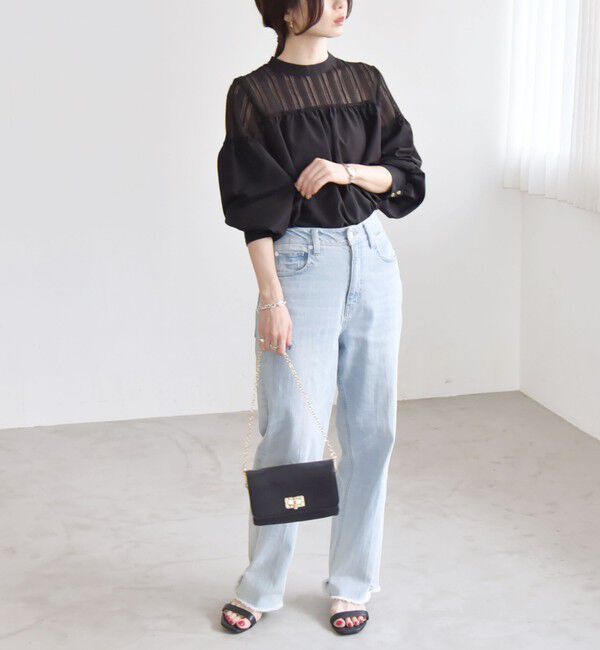 quaranciel「quaranciel:〈手洗い可能〉ラッセル レース フィブリル ブラウス」|シャツ・ブラウス|