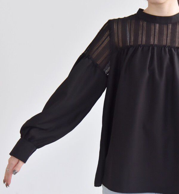 quaranciel「quaranciel:〈手洗い可能〉ラッセル レース フィブリル ブラウス」|シャツ・ブラウス|