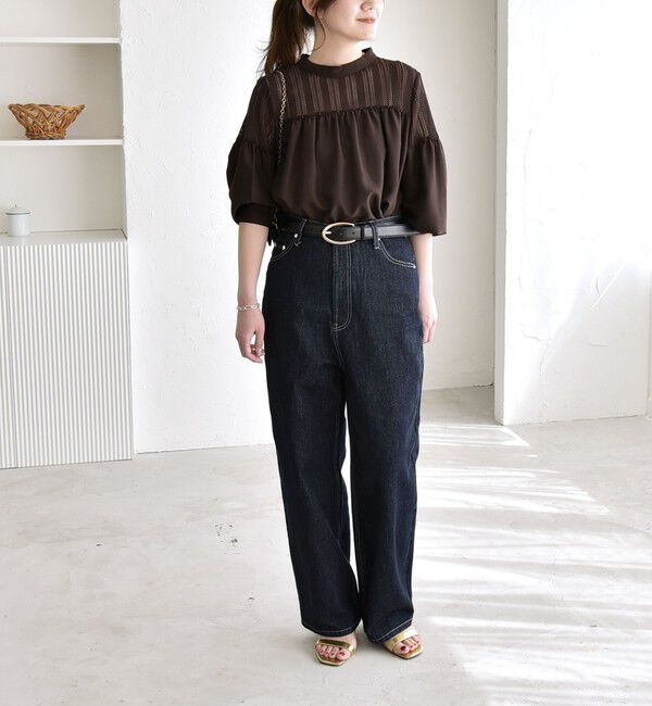 quaranciel「quaranciel:〈手洗い可能〉ラッセル レース フィブリル ブラウス」|シャツ・ブラウス|