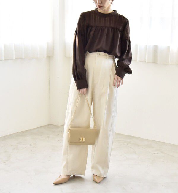 quaranciel「quaranciel:〈手洗い可能〉ラッセル レース フィブリル ブラウス」|シャツ・ブラウス|