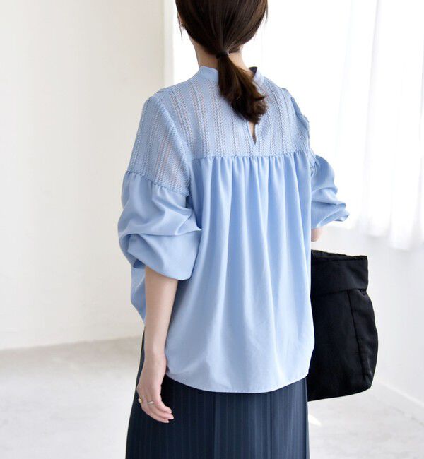 quaranciel「quaranciel:〈手洗い可能〉ラッセル レース フィブリル ブラウス」|シャツ・ブラウス|