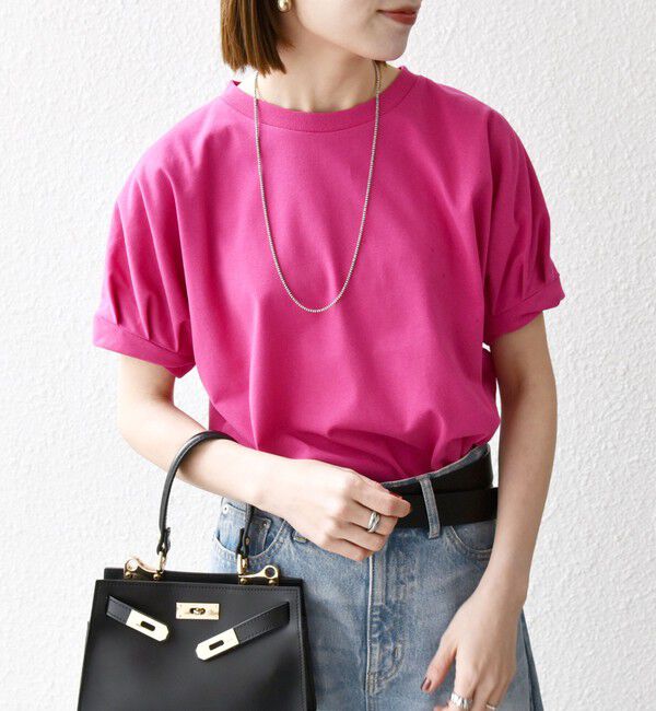 SHIPS any「SHIPS any:〈UVカット/接触冷感/吸水速乾/洗濯機可能〉USAコットン ツイスト TEE」|Tシャツ・カットソー|