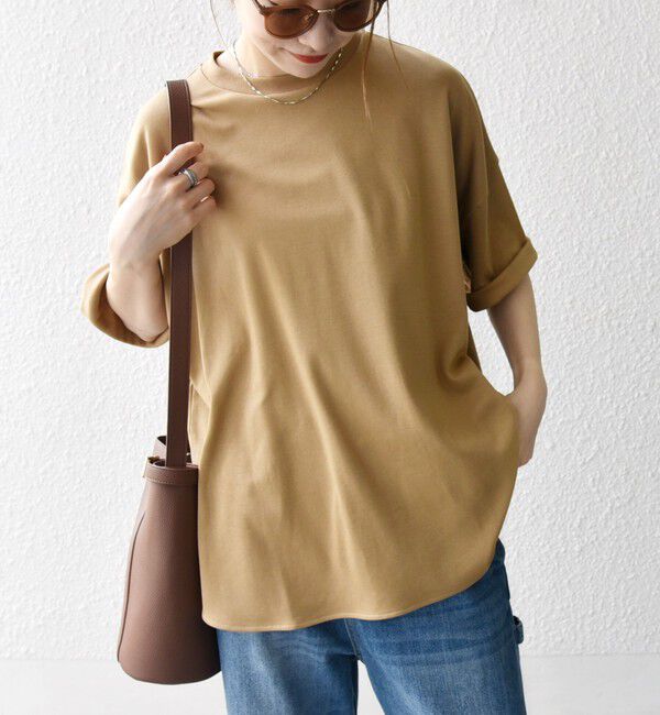 SHIPS any「《一部予約》SHIPS any:〈接触冷感/汗染み防止加工/洗濯機可能〉ラウンドヘム クルー ビッグ TEE」|Tシャツ・カットソー|