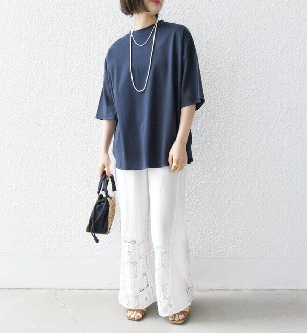 SHIPS any「《一部予約》SHIPS any:〈接触冷感/汗染み防止加工/洗濯機可能〉ラウンドヘム クルー ビッグ TEE」|Tシャツ・カットソー|