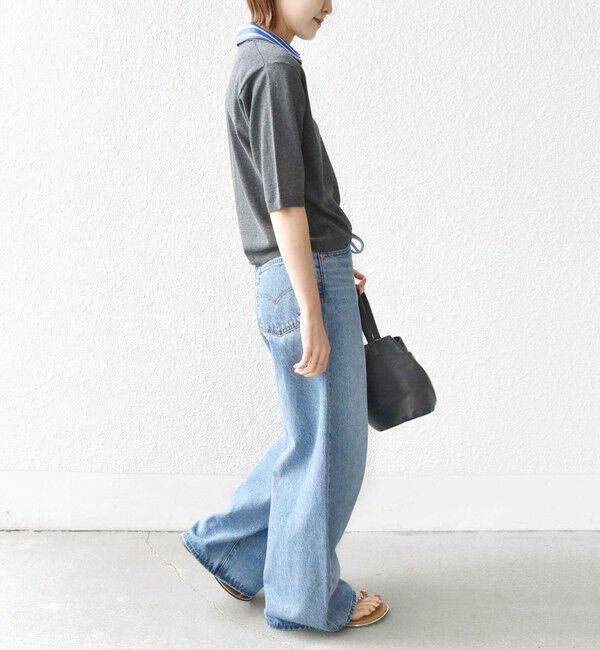 SHIPS for women「【WEB限定】〈手洗い可能〉ダブルカラー ショート スリーブ ポロ」|ポロシャツ|