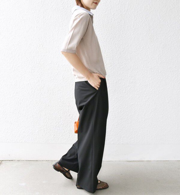 SHIPS for women「【WEB限定】〈手洗い可能〉ダブルカラー ショート スリーブ ポロ」|ポロシャツ|