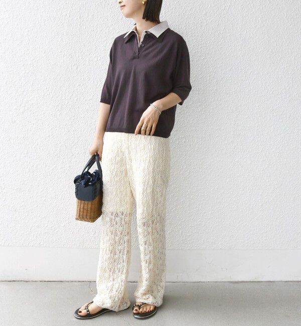 SHIPS for women「【WEB限定】〈手洗い可能〉ダブルカラー ショート スリーブ ポロ」|ポロシャツ|