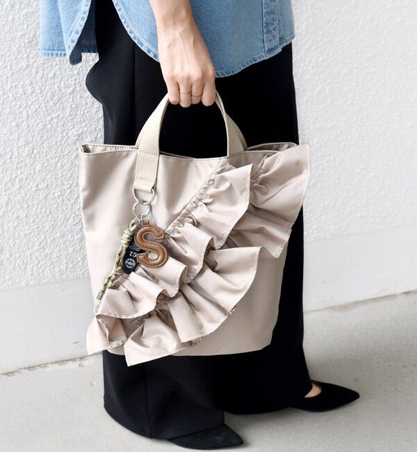 SHIPS for women「【WEB限定】チャーム 付き フリル トート」|トートバッグ|