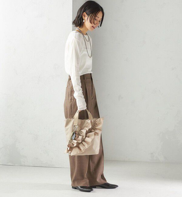 SHIPS for women「【WEB限定】チャーム 付き フリル トート」|トートバッグ|