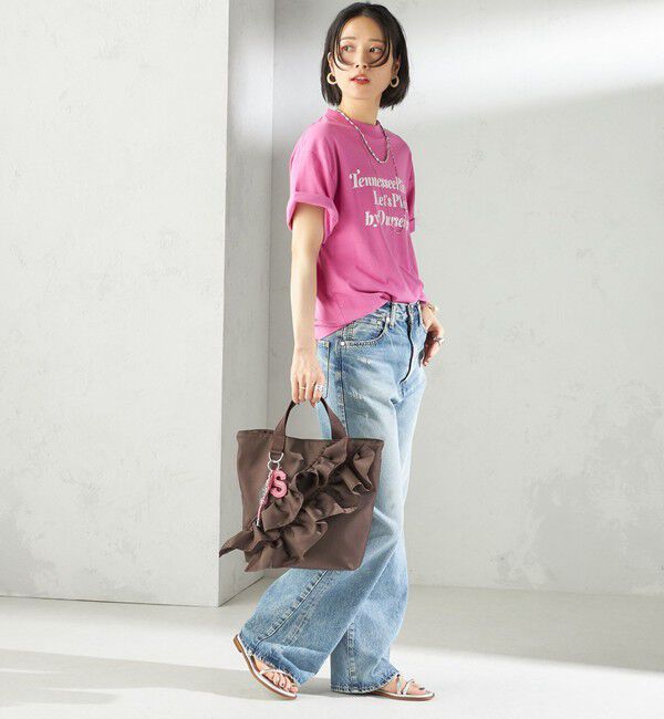 SHIPS for women「【WEB限定】チャーム 付き フリル トート」|トートバッグ|