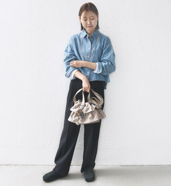 SHIPS for women「【WEB限定】チャーム 付き フリル 巾着 ショルダー」|ショルダー・メッセンジャー|