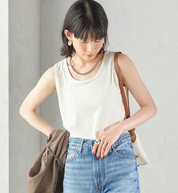 SHIPS for women「〈手洗い可能〉ポリエステル スノー ベロア 前後 2WAY タンクトップ」|タンクトップ|