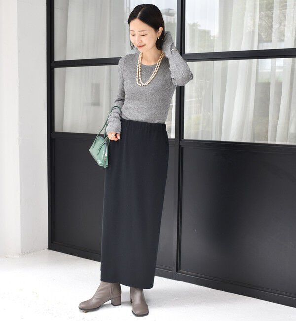 SHIPS for women「〈手洗い可能〉ラメ シアー リブ ニット プルオーバー」|ニット・セーター|