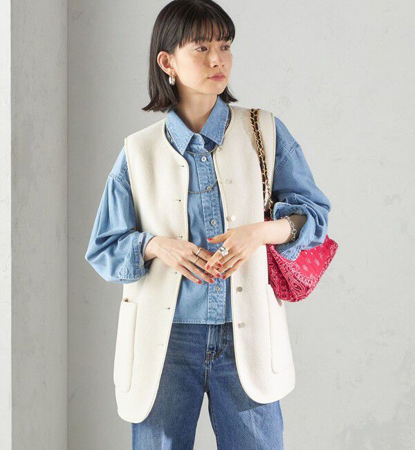 SHIPS for women「〈手洗い可能〉ボア フリース リバーシブル ベスト」|ベスト・ジレ|