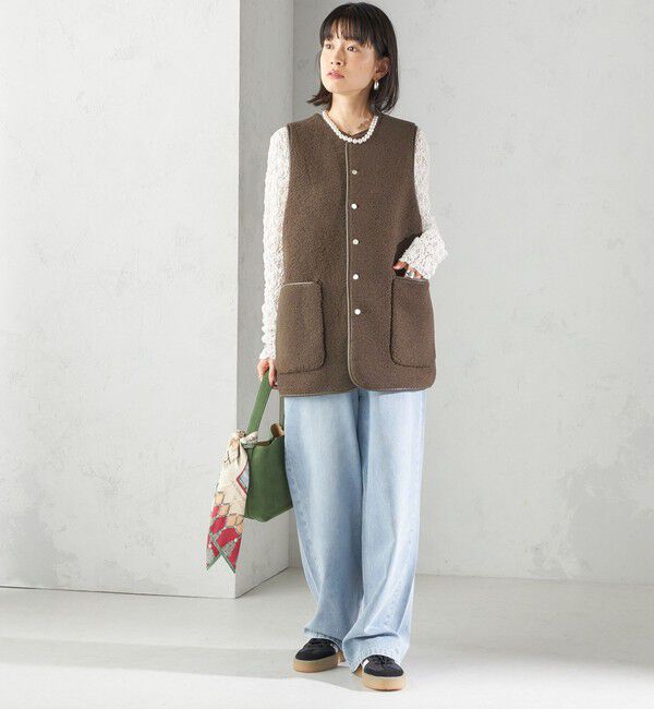 SHIPS for women「〈手洗い可能〉ボア フリース リバーシブル ベスト」|ベスト・ジレ|