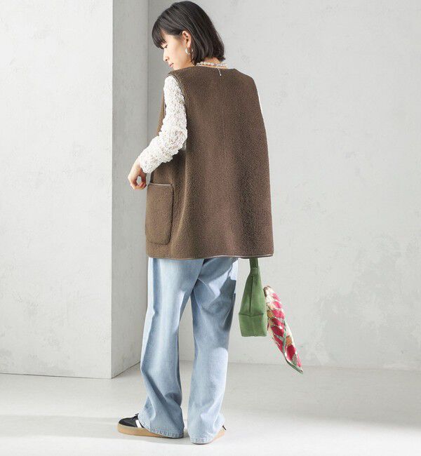 SHIPS for women「〈手洗い可能〉ボア フリース リバーシブル ベスト」|ベスト・ジレ|