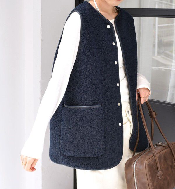 SHIPS for women「〈手洗い可能〉ボア フリース リバーシブル ベスト」|ベスト・ジレ|