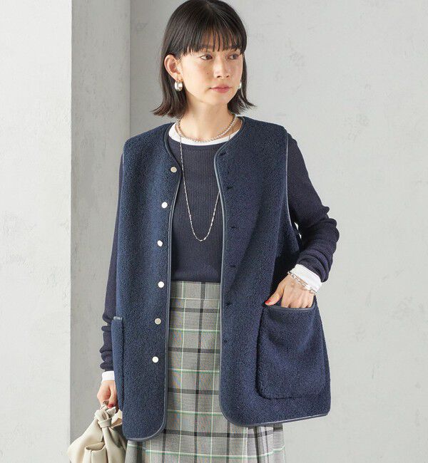 SHIPS for women「〈手洗い可能〉ボア フリース リバーシブル ベスト」|ベスト・ジレ|