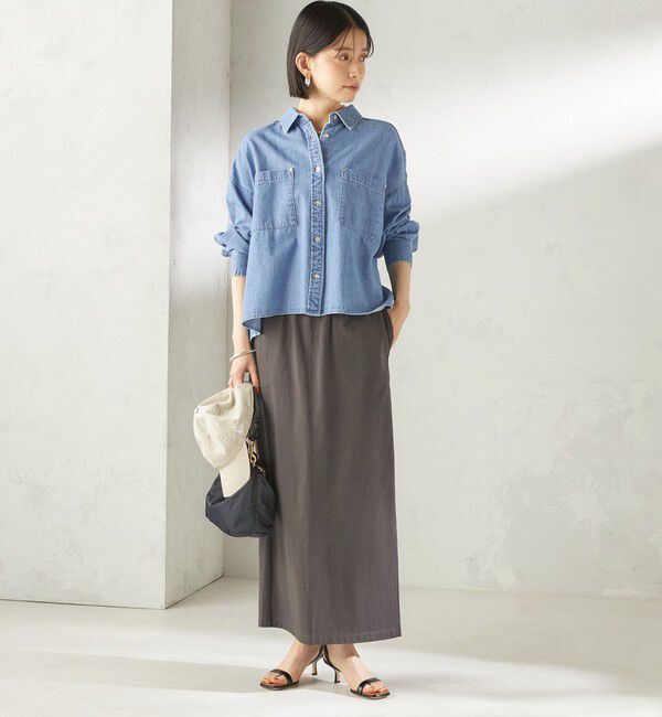 SHIPS for women「〈洗濯機可能〉ライトオンス デニム ショート シャツ」|シャツ・ブラウス|