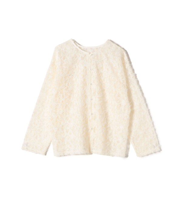 SHIPS for women「【WEB限定】〈手洗い可能〉チュール フェザー レース 羽織」|シャツ・ブラウス|