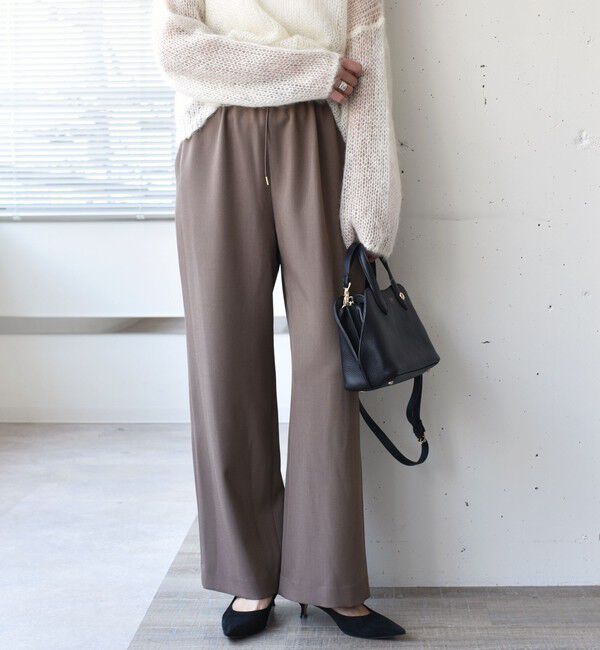 SHIPS for women「〈UVカット/防シワ加工〉梳毛調 ストレッチ ドロスト パンツ」|その他|