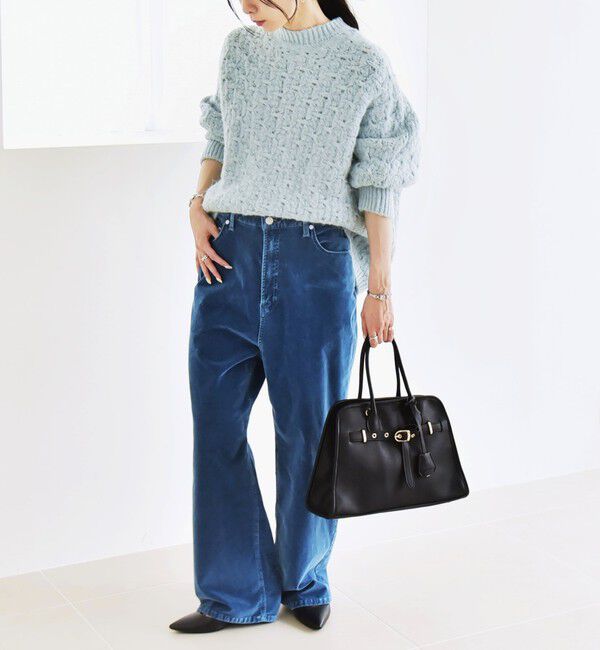 quaranciel「quaranciel:〈手洗い可能〉透かし編み クルーネック ドルマン ルーズ ニット プルオーバー」|ニット・セーター|