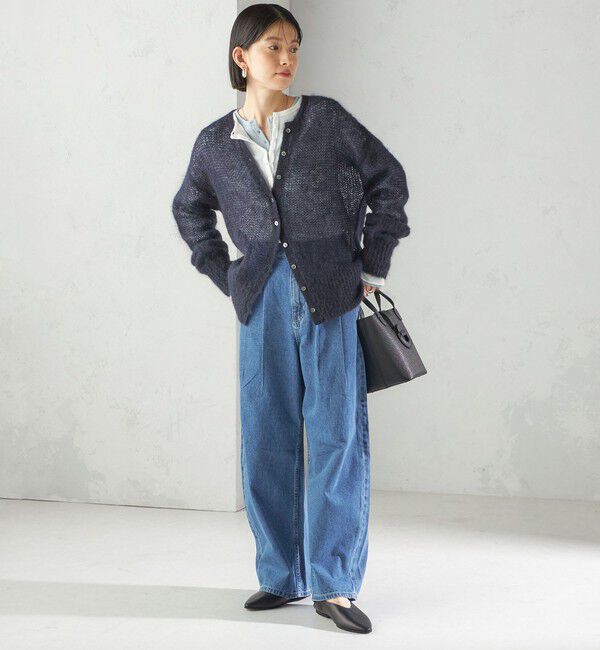 SHIPS for women「〈洗濯機可能〉2タック カーブ デニム パンツ」|デニム|