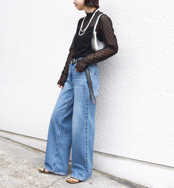 SHIPS for women「〈手洗い可能〉フラワー チュール ハイネック プルオーバー」|Tシャツ・カットソー|