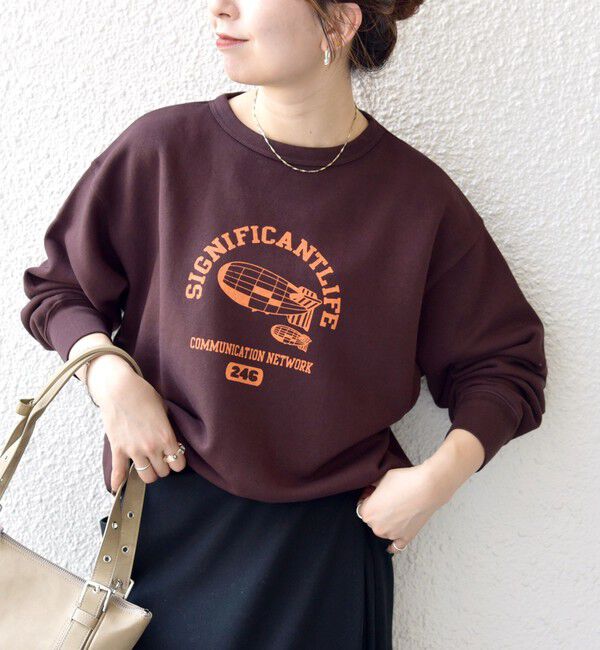 SHIPS any「【SHIPS any別注】THE KNiTS:〈洗濯機可能〉ロゴ プリント スウェット」|Tシャツ・カットソー|