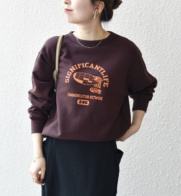 SHIPS any「【SHIPS any別注】THE KNiTS:〈洗濯機可能〉ロゴ プリント スウェット」|Tシャツ・カットソー|