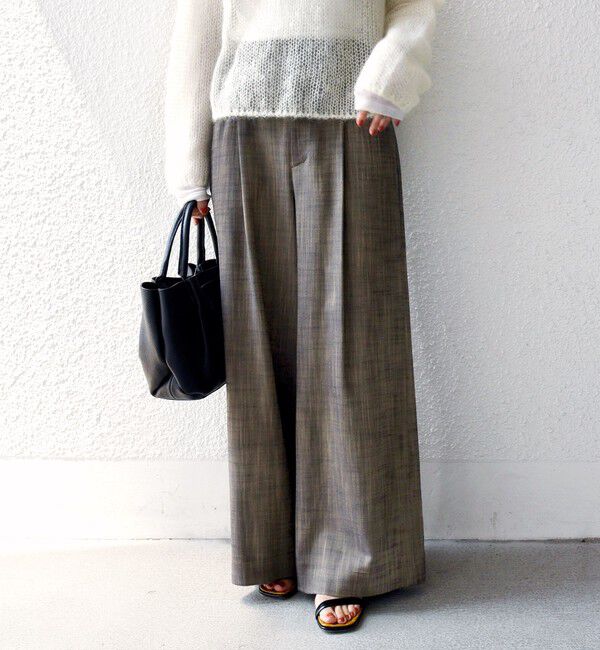 SHIPS for women「〈手洗い可能〉シャンブレー ポケット デザイン ワイド パンツ」|スラックス|